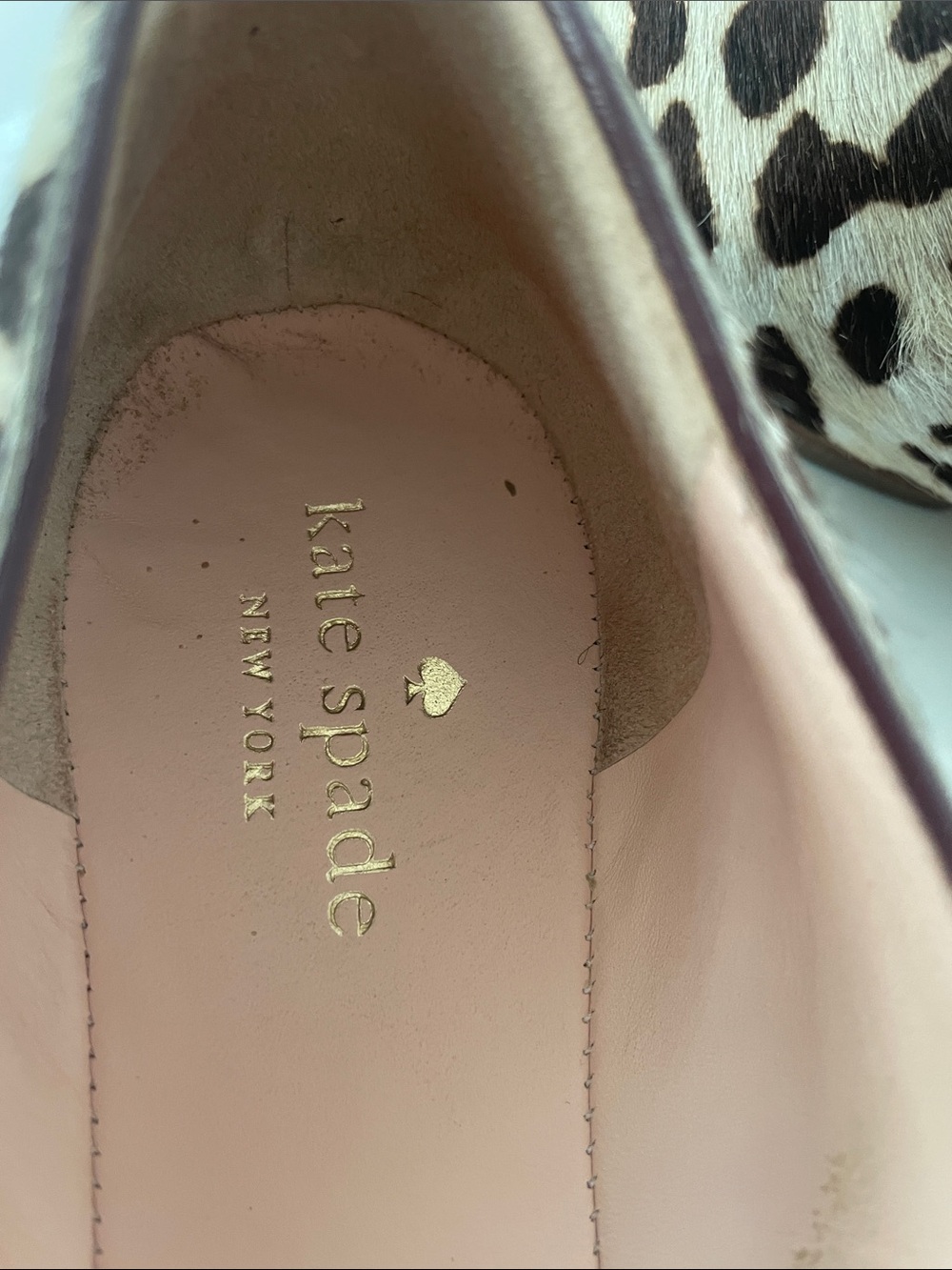 kate spade Leopard Print Pointed Toe Flats with Brown Bow Accents - Picture 5 of 7